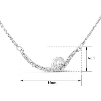 Diamond Bar Swirl Necklace With 14 Rose Cut Genuine Diamonds. The Necklace Wears at 18 Inches.  Really cute!