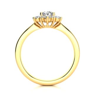 2 3/4 Carat Round Shape Halo Diamond Engagement Ring In 14 Karat Yellow Gold