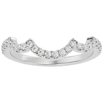 1/4 Carat Diamond Wedding Band In 14 Karat White Gold