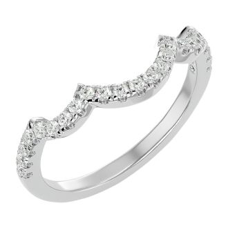 1/4 Carat Diamond Wedding Band In 14 Karat White Gold