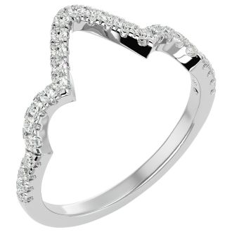 1/4 Carat Diamond Wedding Band In 14 Karat White Gold