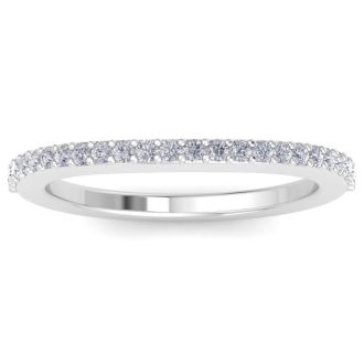 1/4 Carat Diamond Wedding Band In 14 Karat White Gold