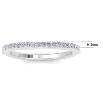 1/4 Carat Diamond Wedding Band In 14 Karat White Gold