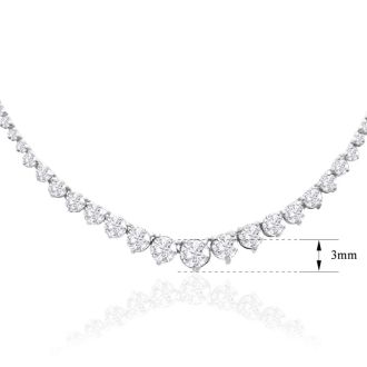 Graduated 4 Carat Diamond Tennis Necklace In 14 Karat White Gold, 17 Inches