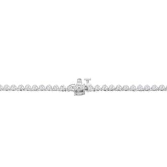 Graduated 8 Carat Diamond Tennis Necklace In 14 Karat White Gold, 17 Inches
