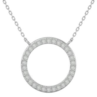 1/4 Carat Diamond Circle Necklace With Free Chain, 18 Inches