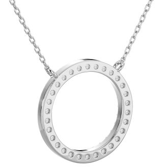 1/4 Carat Diamond Circle Necklace With Free Chain, 18 Inches