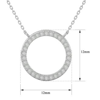 1/4 Carat Diamond Circle Necklace With Free Chain, 18 Inches