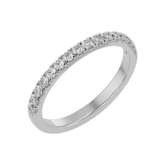 Moissanite Engagement Ring; 1/3 Carat Moissanite Wedding Band In 14 Karat White Gold