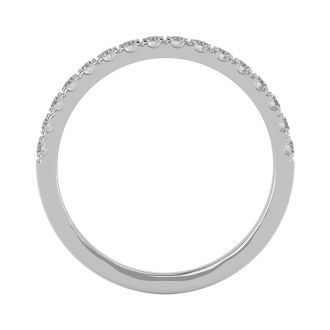 Moissanite Engagement Ring; 1/3 Carat Moissanite Wedding Band In 14 Karat White Gold