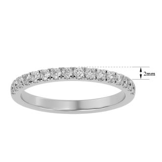 Moissanite Engagement Ring; 1/3 Carat Moissanite Wedding Band In 14 Karat White Gold