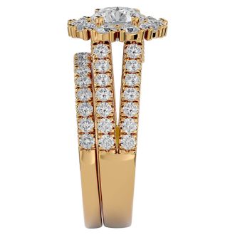 2 1/2 Carat Shape Diamond Bridal Set In 14 Karat Yellow Gold