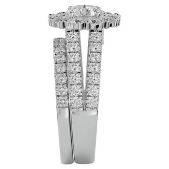 2 1/2 Carat Shape Diamond Bridal Set In 14 Karat White Gold