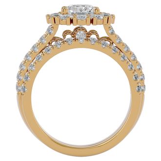 4 1/2 Carat Shape Diamond Bridal Set In 14 Karat Yellow Gold