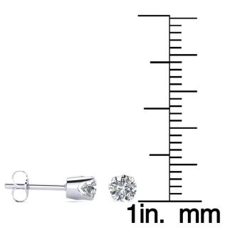 1/4 Carat Diamond Stud Earrings In Sterling Silver
