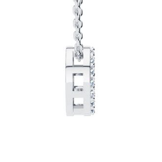 Letter O Diamond Initial Necklace In Sterling Silver With 16 Diamonds, 18 Inches