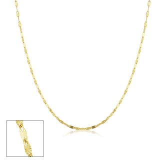 1.5mm Star Flat Link Chain Necklace, 16 Inches, Yellow Gold