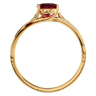 Garnet Ring: Garnet Jewelry: 1 3/4 Carat Oval Shape Garnet and Diamond Ring In 14 Karat Yellow Gold