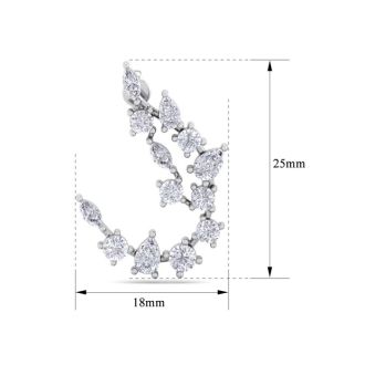 Diamond Drop Earrings: 3 Carat Fancy Diamond Drop Earrings In 14 Karat White Gold