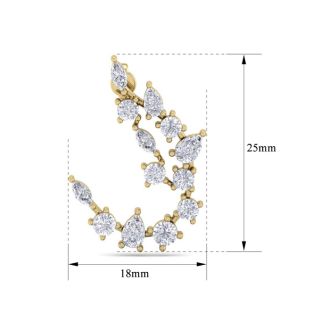 Diamond Drop Earrings: 3 Carat Fancy Diamond Drop Earrings In 14 Karat Yellow Gold