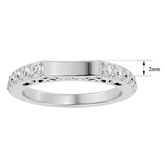 Moissanite Engagement Ring; 1/2 Carat Moissanite Wedding Band In 14 Karat White Gold