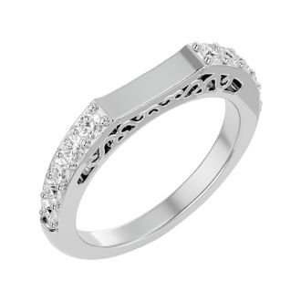 1/2 Carat Diamond Wedding Band In 14 Karat White Gold
