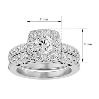 3 Carat Shape Diamond Bridal Set In 14 Karat White Gold
