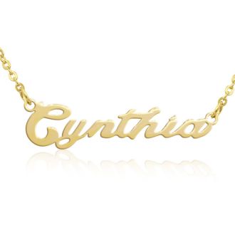 Cynthia Nameplate Necklace In Gold 