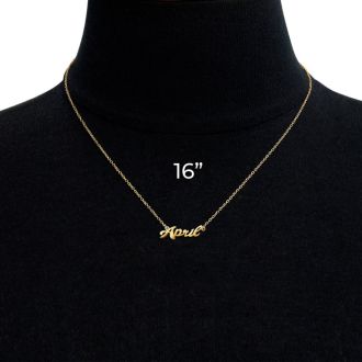 April Nameplate Necklace In Gold 