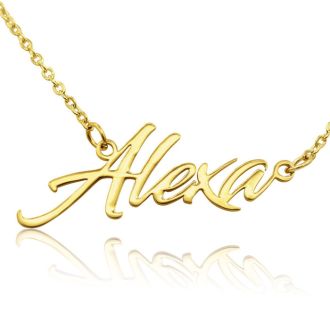 Alexa Nameplate Necklace In Gold 