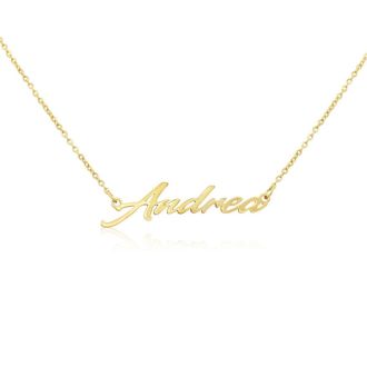 Andrea Nameplate Necklace In Gold 