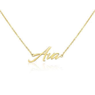 Ava Nameplate Necklace In Gold 