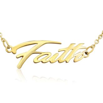 Faith Nameplate Necklace In Gold 