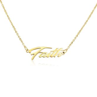 Faith Nameplate Necklace In Gold 