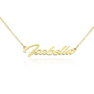 Isabella Nameplate Necklace In Gold 