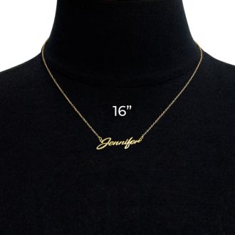 Jennifer Nameplate Necklace In Gold 