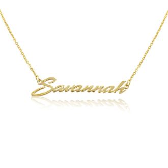 Savannah Nameplate Necklace In Gold 