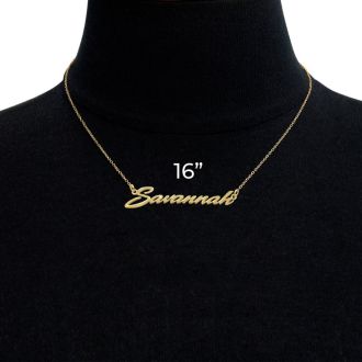 Savannah Nameplate Necklace In Gold 