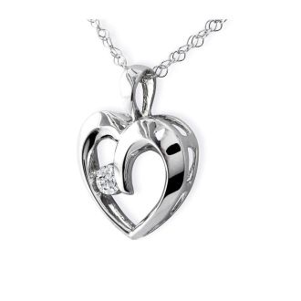 1/10 Carat Diamond Heart Necklace In 1.4 Karat White Gold™