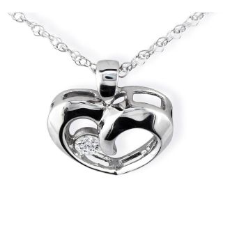 1/10 Carat Diamond Heart Necklace In 1.4 Karat White Gold™