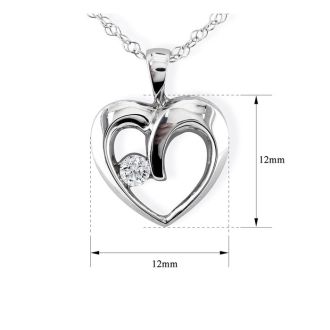 1/10 Carat Diamond Heart Necklace In 1.4 Karat White Gold™