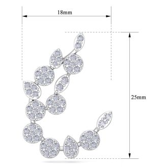 Diamond Drop Earrings: 1 1/4 Carat Pave Diamond Fancy Drop Earrings In 14 Karat White Gold