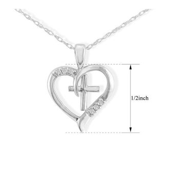 0.03 Carat Cross Diamond Heart Necklace In 1.4 Karat Gold™
