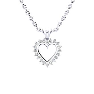 1/4 Carat Classic Diamond Heart Necklace In 1.4 Karat White Gold™