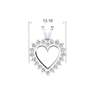 1/4 Carat Classic Diamond Heart Necklace In 1.4 Karat White Gold™
