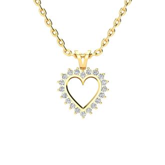 1/4 Carat Classic Diamond Heart Necklace In 1.4 Karat Yellow Gold™
