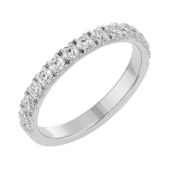 Moissanite Engagement Ring; 1/4 Carat Moissanite Wedding Band In 14 Karat White Gold