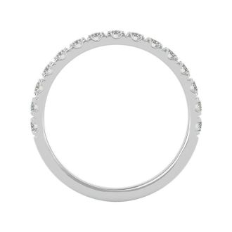 Moissanite Engagement Ring; 1/4 Carat Moissanite Wedding Band In 14 Karat White Gold