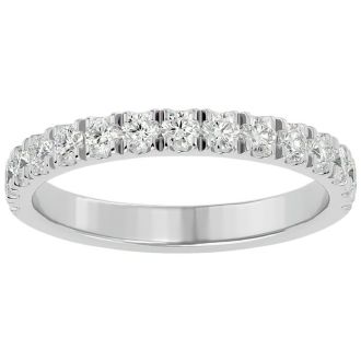 1/2 Carat Diamond Wedding Band In 14 Karat White Gold