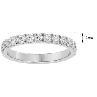 1/2 Carat Diamond Wedding Band In 14 Karat White Gold